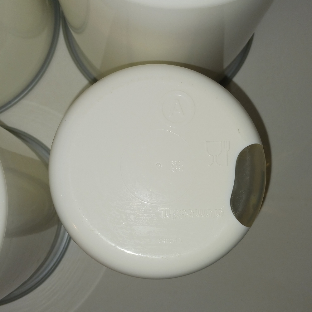 Tuppereare One Touch Canister Set - White/Gray - Vintage - Picture 7 of 10